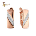 FJ Fallon Fashion Jewelry Earrings Plated in 585 Rose Gold Two Tone Brass Based
