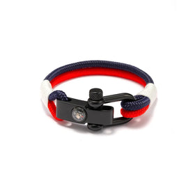 Mens Rope Bracelet Stainless Steel Black Shackle Durable Scratch Resistant Waterproof Paracord Handmade Nautical Wristband