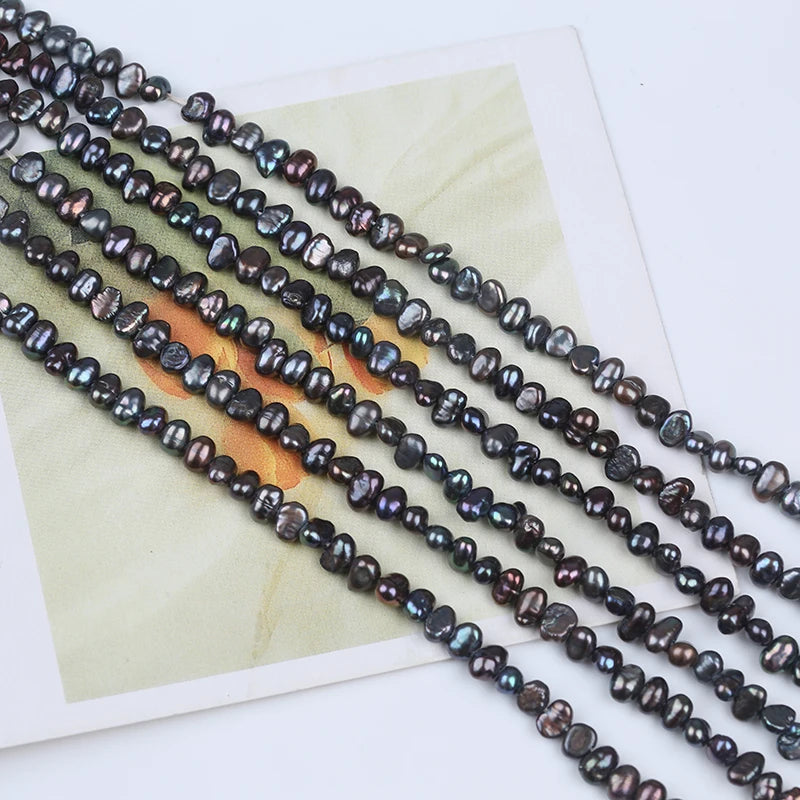 Zhuji Pearls Wholesale 4-5mm Real Freshwater Pearls Natural Baroque Pearl Side Hole