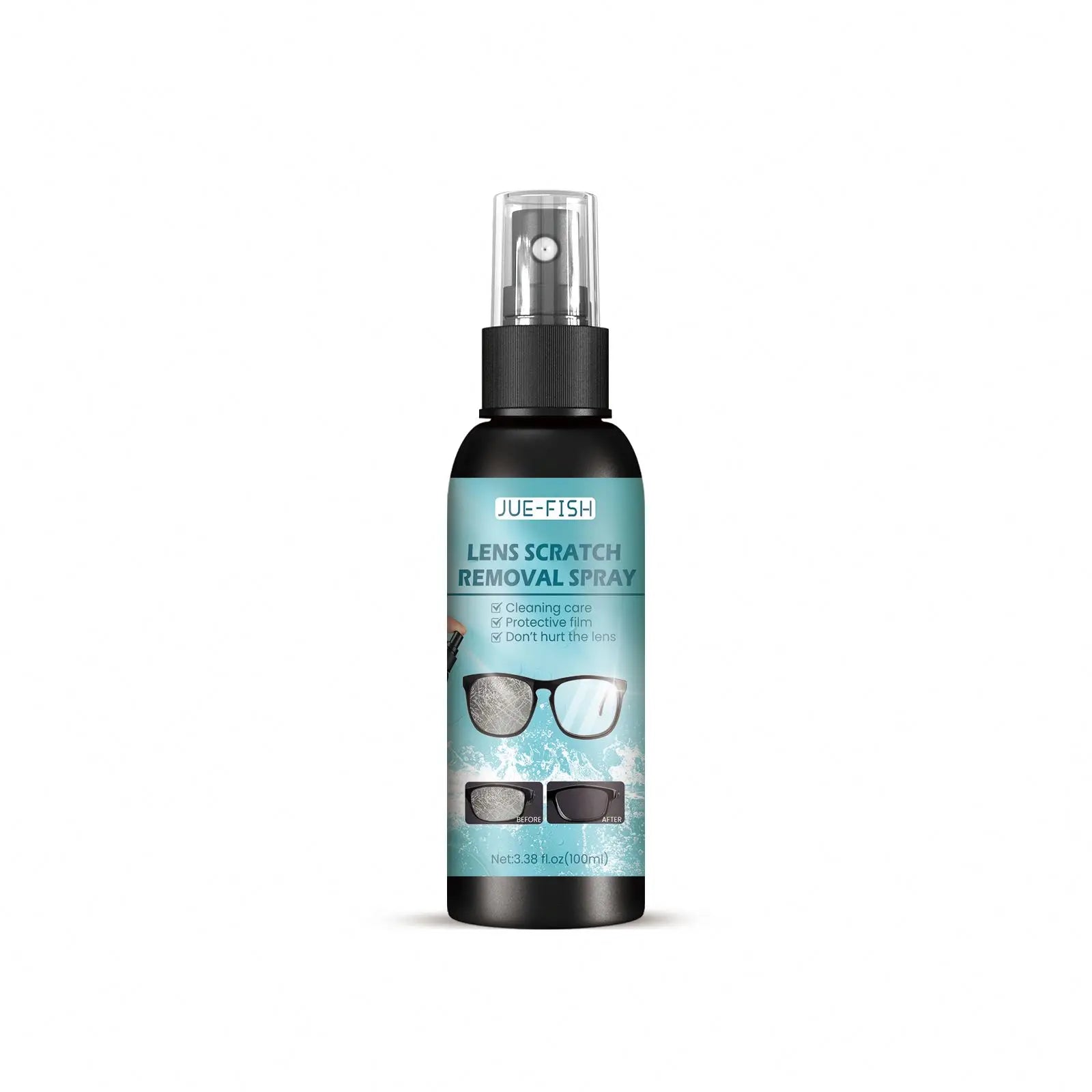 Jue Fish Anti-Streak Anti-Static Lens Cleaner Spray SAFE SCRATCH Lens Scratch Removal Spray Eye Glasses Cleaner Spray