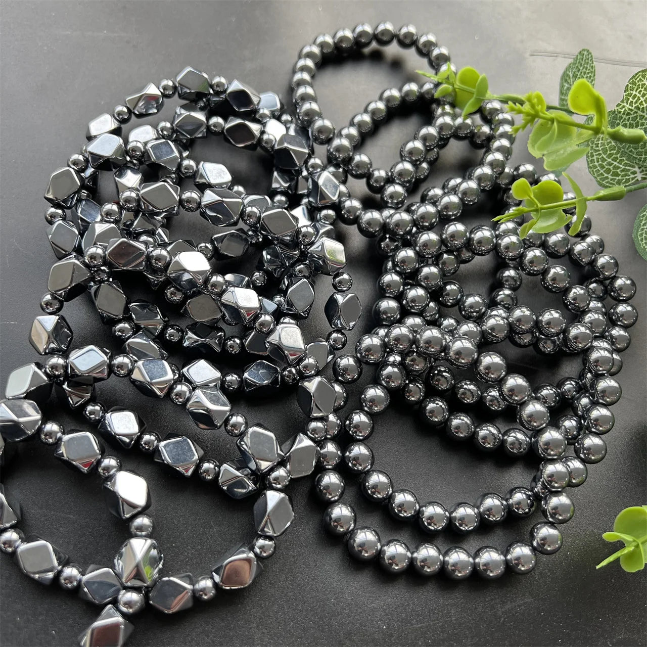 Terahertz Bracelet square Sugar Beads Jewelry Design Healing Stone Crystal Bracelet