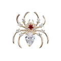 Jachon Men's Crystal Spider Crystal Brooch Rhinestones Pin Brooch Real Gold Plated Zircon Collar Buckle Brooch