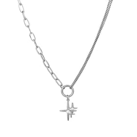 Hot Selling Fashion Waterproof Stainless Steel Chain Link Star Pear Pendant Necklace Jewelry Accessories