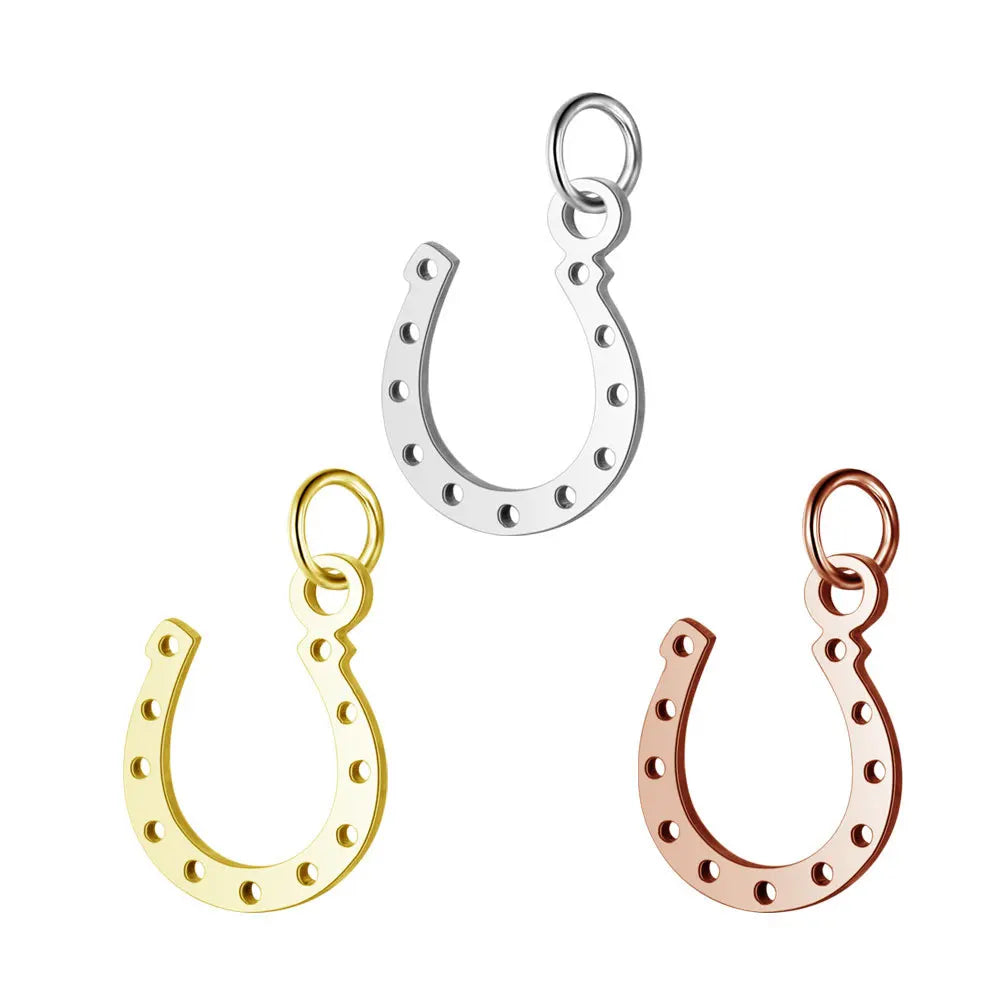 High Polished 316L Stainless Steel Jewelry Clevis Pendant U Shape Horseshoe Charms for Jewelry Making Accessories