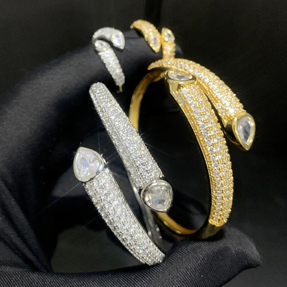 MJ Cross-border Hip Hop Bracelet Ladies Bracelet With Zircon Gold Silver Punk Bracelet Jewelry in Stock