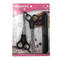FENGPASS Black Hair Cutting Scissors Thinning Shears Kit Stainless Steel Barber Scissors Set for Hairdresser Haircut