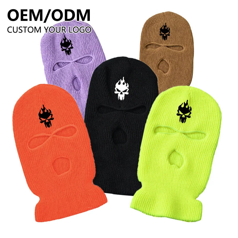OEM Men's Unisex Cycling Balaclava 100% Acrylic Filter Spandex Ski Mask One Two Three Hole Wholesale for Sports Riding Cap