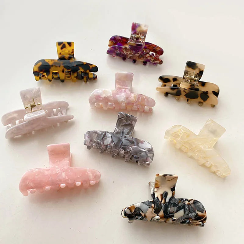 For French Style Fashion Acetic Acid Large Hair Claw Clips for Thick Hair Strong Hold Hair Styling Accessories Women Girls