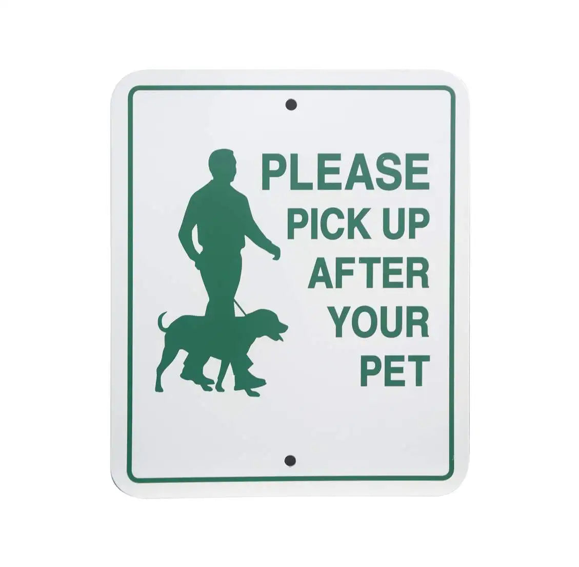 Pet Waste Station Outdoor Aluminum Weatherproof Dog Poop Sign Custom Printed Storage Bucket Wall-Mounted Eco-Friendly