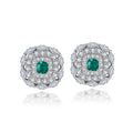 Luxury Fine Jewelry 925 Sterling Silver Full CZ Diamond Gemstone Stud Earrings