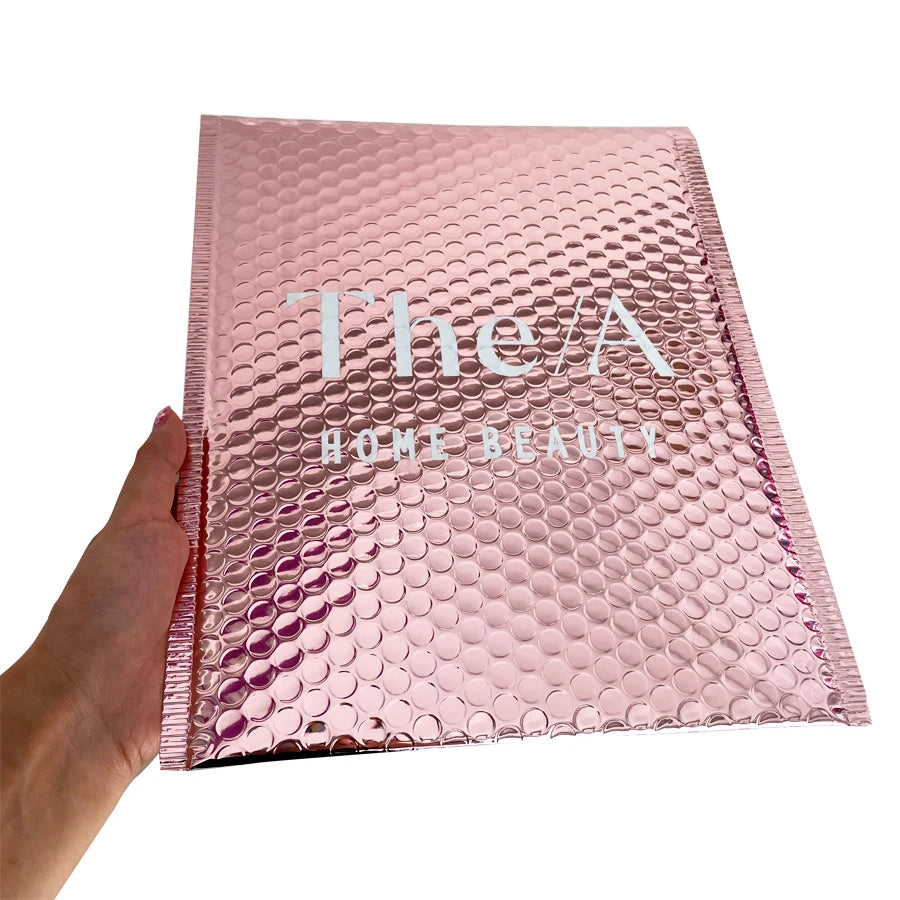 Custom 8.5x12 Poly Bubble Mailer Luxury Metallic Bubble Padded Envelopes for Cloth With Tear Strip