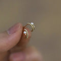 Cute MINI Studs Pure 925 Sterling Silver Pearl Simple Geometric Stud Earrings for Women Girls Jewelry
