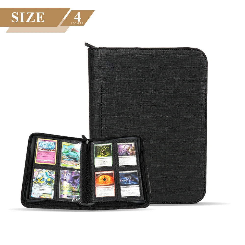 2024 Premium PU Leather 4-Pocket Trading Card Binder New Poke Mon Book Folder Shape 12 PCS Per Box Print Packaging Printing