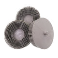 3Inch Grey 120 Grit Roll Lock Emery Rubber Brush Polishing Cleaning Brushes Abrasive Bristle Disc for Burr Rust Paint Removing