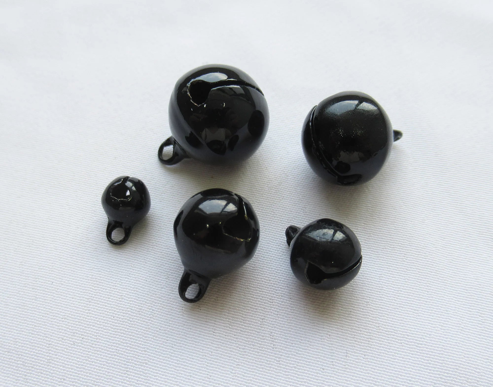 Black Jingle Bells Bronze Plated End Charm Ball Inside to Make Sound 6mm 8mm 10 mm 12mm 14mm