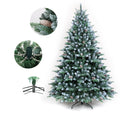210cm Artificial Christmas Tree with Pinecones and Red Berries PE and PVC Mixed Leaves for Festive Decorations Arbol De Navidad