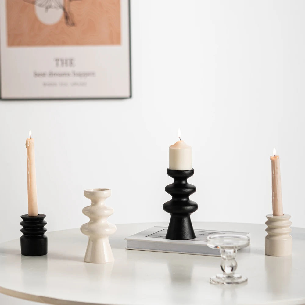 Custom Logo Holders Decorative Matt Porcelain Container Vessel Jars Ceramic Candle Holder