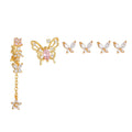 18K Gold Plated Cartilage Earrings Huggie Hoop Dangle Chain Zircon Hypoallergenic Stud Hoop Fashionable Stud Earrings for Women