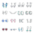 Jiang Yuan New 925 Sterling Silver Stud Girls Butterfly Earring Heart and Flower Earrings for Women Making Fine Silver Jewelry