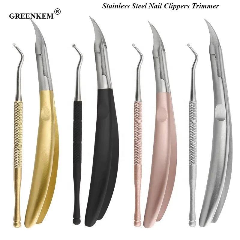 Stainless Steel Nail Clippers Trimmer Ingrown Pedicure Care Professional Cutter Nipper Tool Feet Toenail Rose Gold Nail Clippers