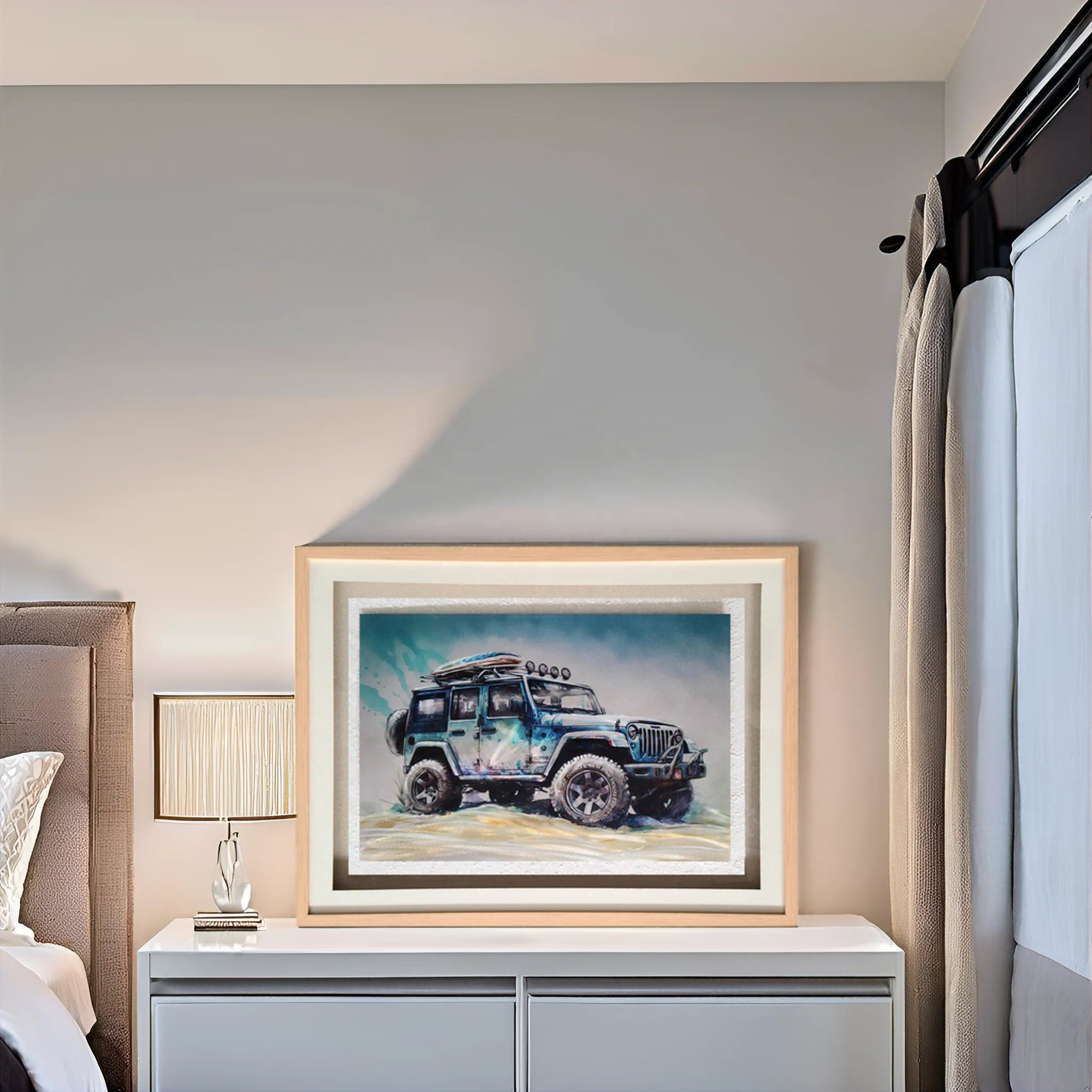 Handmade Jeep Metal Art Display Cabinet Custom Square Waterproof Glass Door Environmentally Friendly DIY Wall Home Decor