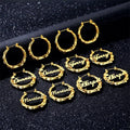 Fashion Earring Jeweley Wholesale Stainless Steel 18K Gold Plated Bamboo Custom Letter Name Big Large Hoop Earrings for Women