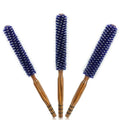 Wholesale In-Stock Blue Wooden Curling Comb Ionic Hair Styling Comb with Inner Buckle Air Bangs Rolling Fork Comb for Home Use