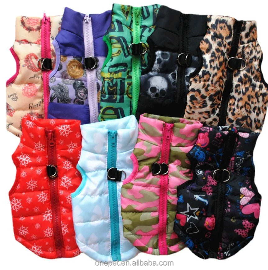 Winter Clothes Jacket for Dogs Pet Apparel Padded Waterproof Coat Dog Warm Outfit Sleeveless