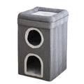 3-Storey Cat House Bed for Indoor Covered Cat Cave Beds Furniture With Scratch Pad and Hideaway Cave Modern Cat Condo