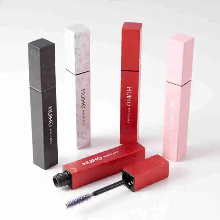 HUIHO Stylish Simple Type Letter Print Red Black White Mascara Empty Bottle 8ml Aluminium Mascara Makeup Empty Packaging