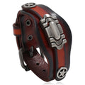 Hot Selling  Real Leather Bracelet Men's Punk Rock Wide Leather Metal Buckle Bracelet Bangle