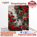 Orfon LY151 DIY Decorative Linen Canvas Abstract Landscape Traditional Flower Impressionists Abstract Painting Frame Paint