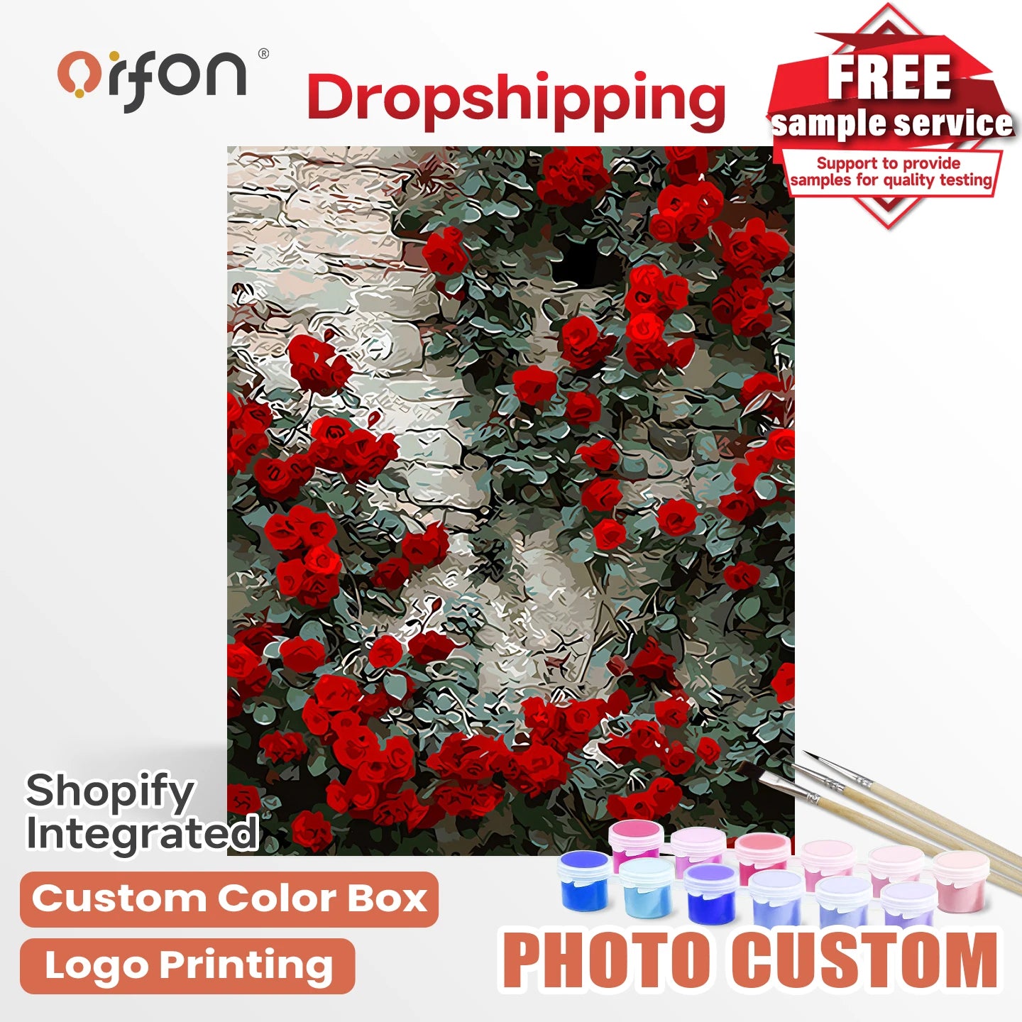 Orfon LY151 DIY Decorative Linen Canvas Abstract Landscape Traditional Flower Impressionists Abstract Painting Frame Paint