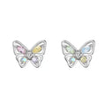 925 Sterling Silver CZ Paved Butterfly Fine Jewelry Earrings