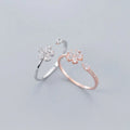 Fashion Stylish Elegant 925 Sterling Silver Flower Resizable Ring S925 Jewelry Women J6310