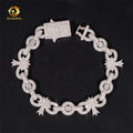 New Style Hip Hop Jewelry Cross Iced Out Moissanite Diamond GRA Certificate 925 Silver Infinity Link Bracelet