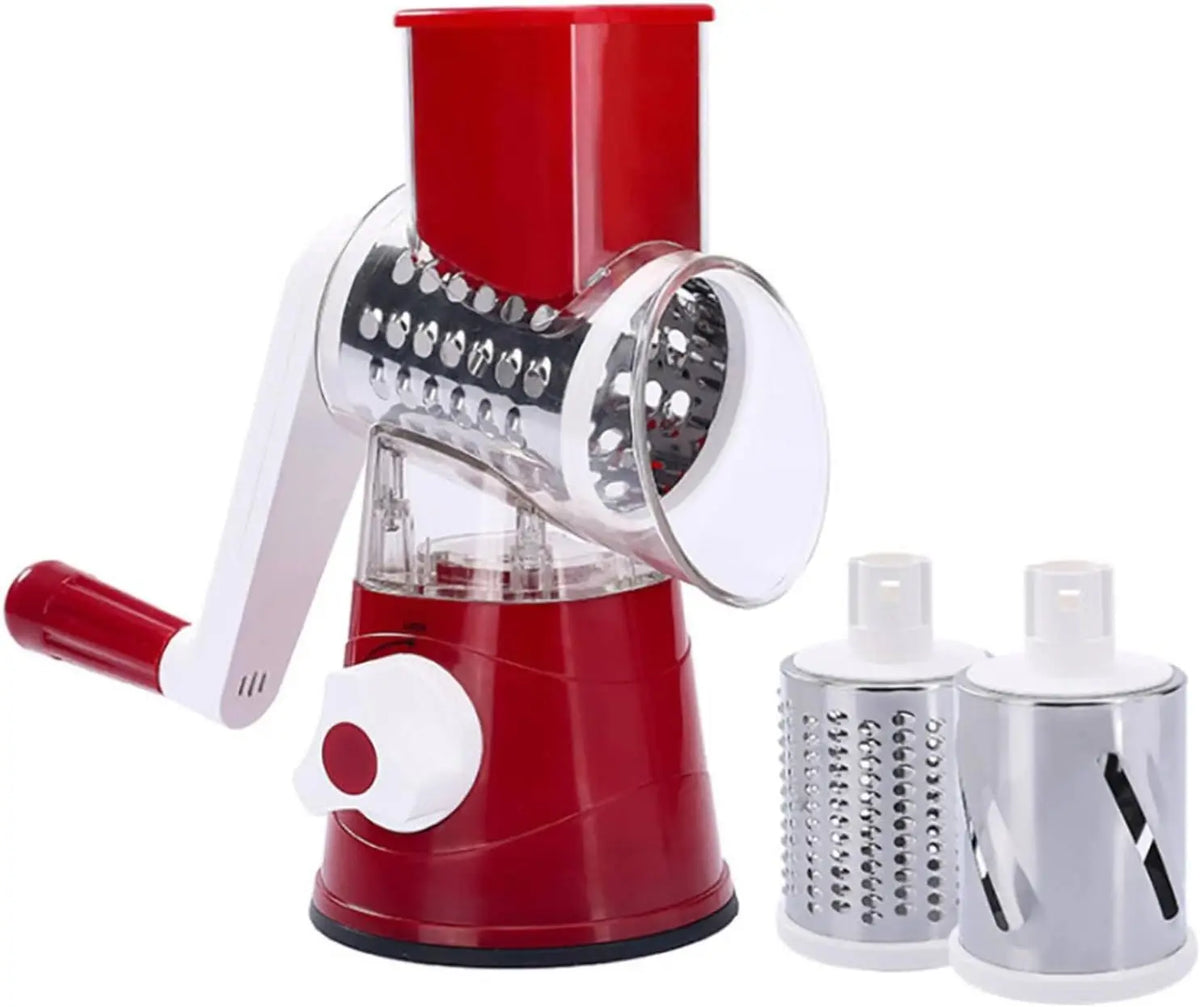 Multi Purpose Manual Food Vegetable Grater Slicer Potato Cheese Grater with Handle Kitchen Rotary Tabletop Drum Grater