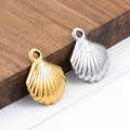 Vintage 18K Gold Plated Stainless Steel Initial Pendant Waterproof Summer Ocean Charm for Necklace Jewelry Making