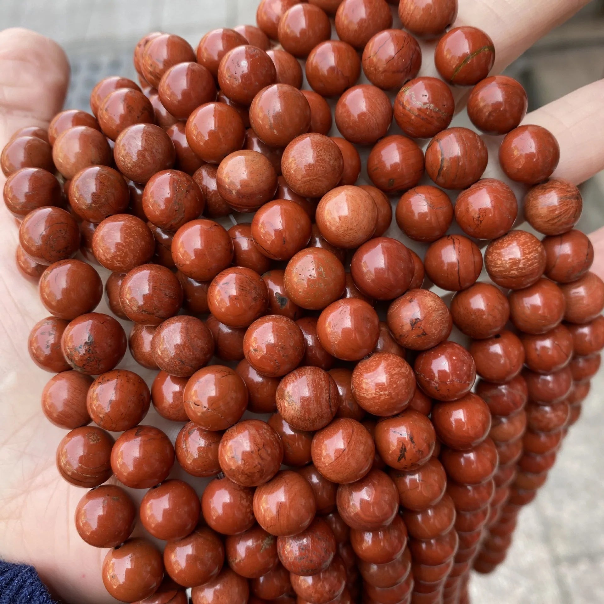 Red jasper Round Stone Beads Wholesale Natural Jewelry Bracelet Necklace 4mm 6mm 8mm 10mm 12mm 14mm Rock Bag HSS