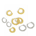 WMEB099 Minimalist 925 Sterling Silver Ball Bead Huggie Earrings Gold Plated Small Hoop for Women Girls Kids Men
