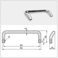 Black Powder Coated Aluminum Back to Back Pull Handle Double Sided Door Pull for Shower Glass Door Office Door