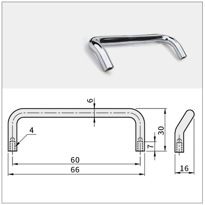 Black Powder Coated Aluminum Back to Back Pull Handle Double Sided Door Pull for Shower Glass Door Office Door
