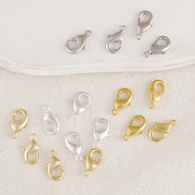 GP Lobster Clasp Brass 14K 18K Gold Silver Platinum Plated Lobster Clasps Findings Permanent Jewelry Chains Making Wholesale