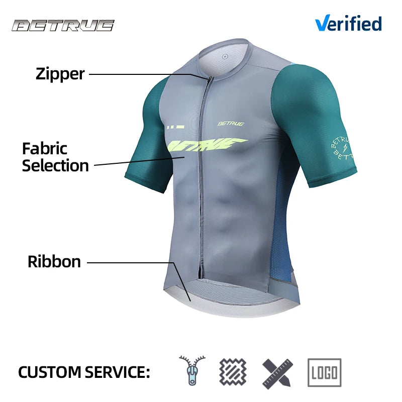 Race Fit Mmen Multi-color Seamless Short Sleeve Cycling Jersey Summer Breathable Heat Transfer Logo Bicycle Shirt