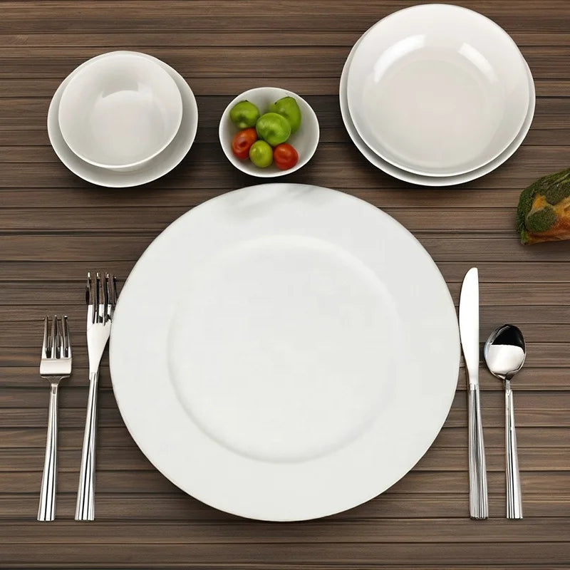 Round Under Plate Hotel Restaurant Wedding Party Decoration Charger Plates Dinnerware White Plastic Plate