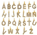 Copper Jewelry Letter Shaped Pendant Brass CZ Stones Charms Alphabet Pendant Jewelry for DIY Name Jewelry
