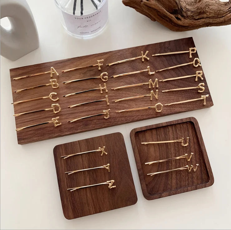 HOVANCI Newest Girls Metal Letter Hair Clips DIY Alloy 26 Alphabet Hair Clips for Women Girls Hair Accessories