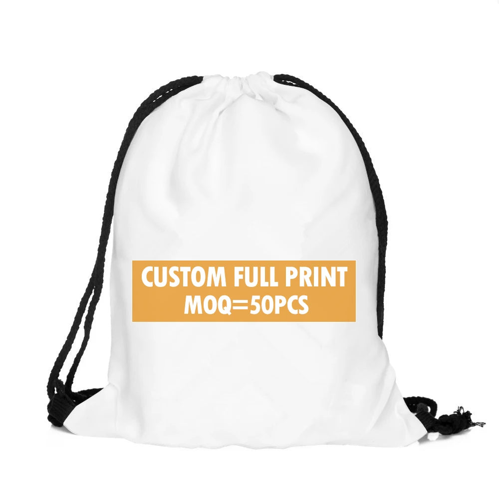 Custom Logo Promotional Fitness Drawstring Bags High Quality Polyester Draw String Sports Girls and Boys Backpack Gym Bag