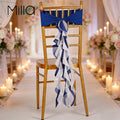 New Arrival Wedding Elastic Banding and Chiffon Ribbon Chair Elastic Sash Chair Cover Decoration