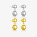 FUAMAY Fashion Aretes De Plata 925 Sterling Silver Simple Gold Plated Ball Drop Earrings